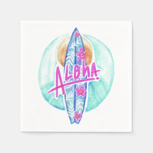 Serviettes En Papier Aloha serviettes de papier de surfer hawaïen