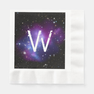 Serviettes En Papier Amas de galaxies violet monogrammé