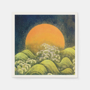 Serviettes En Papier AMATERASU SOLEIL GODDESS Jaune Noir Brown