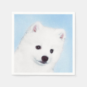Serviettes En Papier American Eskimo Dog Painting - Original Dog Art