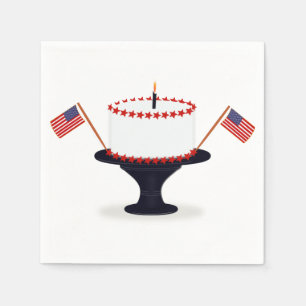 Serviettes En Papier American Flag Cake 4 juillet Papier Napkins