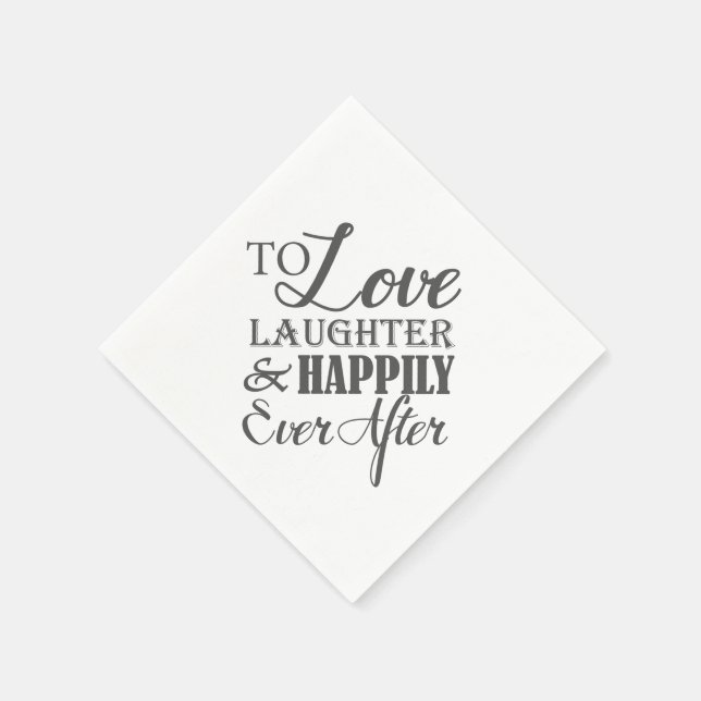 Serviettes En Papier Amour Rire Heureusement Jamais Après Mariage Napki (Coin)
