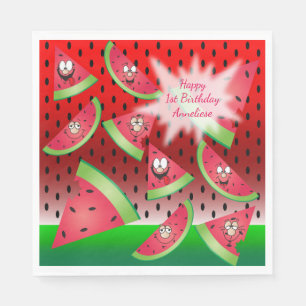 Serviettes En Papier Amusant Conception de Watermelon Face