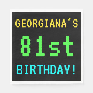 Serviettes En Papier Amusant Vintage/Retro Jeu vidéo Look 81e annivers
