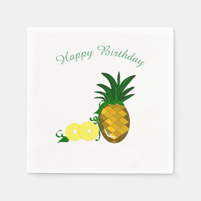 Serviettes En Papier Ananas avec anneaux (Devant)