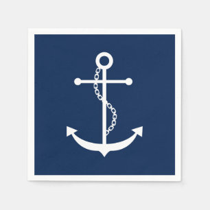 Serviettes En Papier Ancre bleu marine