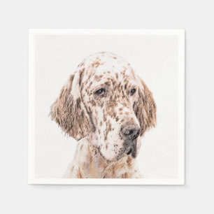 Serviettes En Papier Anglais Setter Orange Belton Peinture Chien Art