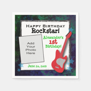 Serviettes En Papier Anniversaire des Rockstar Guitar Boys