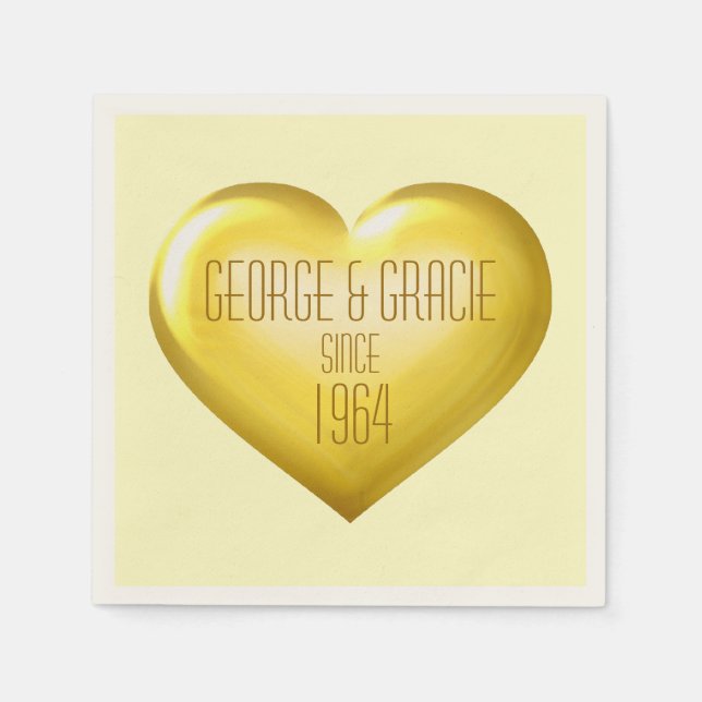 Serviettes En Papier Anniversaire d'or (Devant)