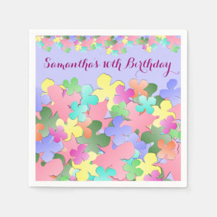 Serviettes En Papier ANNIVERSAIRE en pastel de coutume de collage de