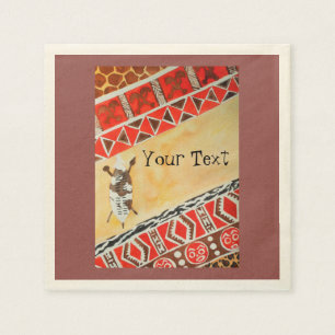 Serviettes En Papier aquarelle Africain-inspirée