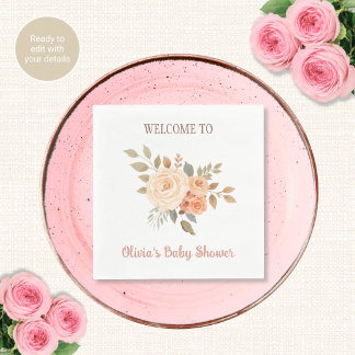 Serviettes en papier aquarelle florale pour Baby S