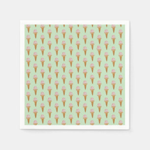 Serviettes En Papier Aquarelle Ice Crème Papier serviettes (vert menthe