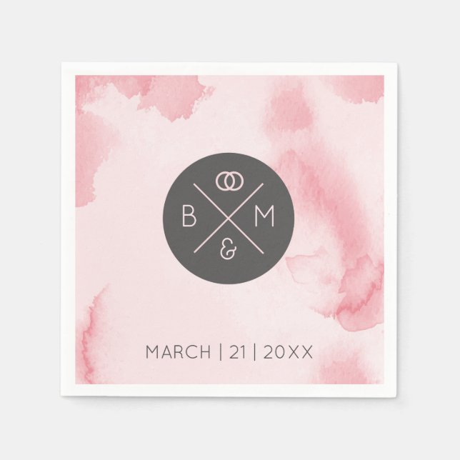 Serviettes En Papier Aquarelle rose Abstraite | Serviettes (Devant)