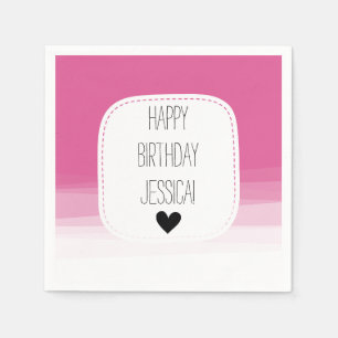 Serviettes En Papier Aquarelle rose Ombre