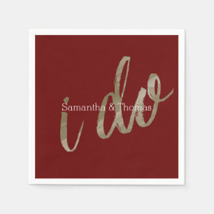 Serviettes En Papier Aquarelle rouge or que je fais
