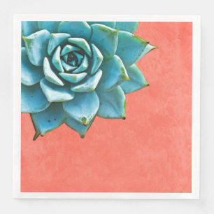 Serviettes En Papier Aquarelle Succulente Dentelle orange