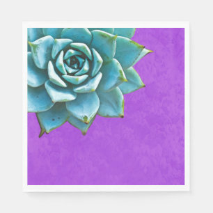 Serviettes En Papier Aquarelle Succulente dentelle pourpre
