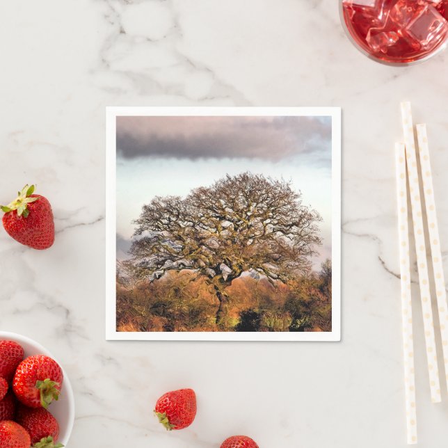 SERVIETTES EN PAPIER ARBRE D'HIVER (En situation)