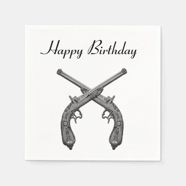 Serviettes En Papier Armes joyeuses Anniversaire (Devant)