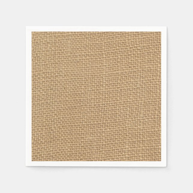 Serviettes En Papier Arrière - plan Burlap rustique imprimé (Devant)