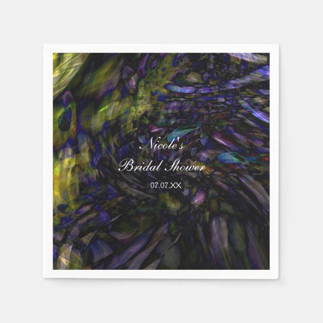 Serviettes En Papier Art Abstrait Jeu d'Anniversaire couleur moderne (Devant)