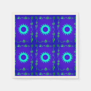 Serviettes en papier Art floral iridescent bleu cy