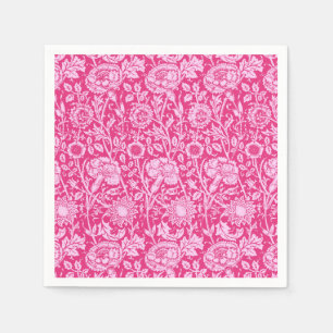 Serviettes En Papier Art Nouveau Carnation Damask, Fuchsia rose