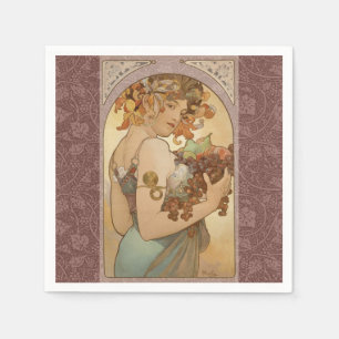 Serviettes En Papier Art Nouveau Mucha Woman Imprimer
