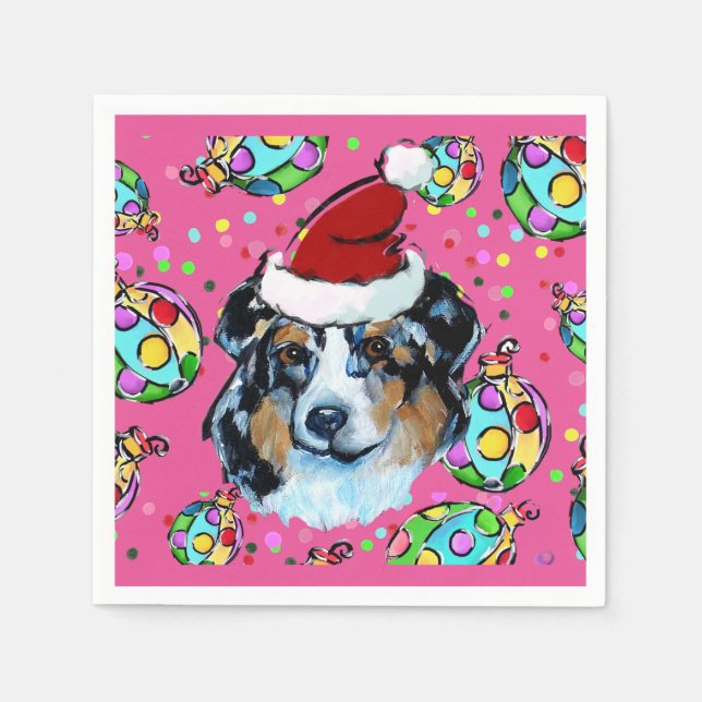 SERVIETTES EN PAPIER AUSTRALIAN SHEPHERD (Devant)