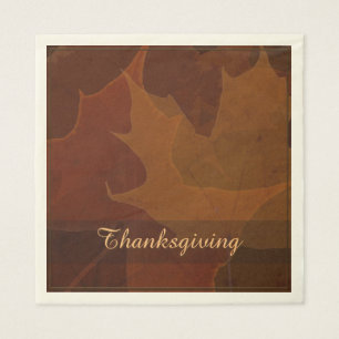 Serviettes En Papier Automne Feuilles Thanksgiving Couleur Texte Person