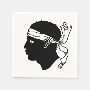 Serviettes en papier avec drapeau de la Corse