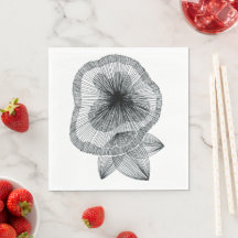 Serviettes en papier avec fleurs botaniques en lig