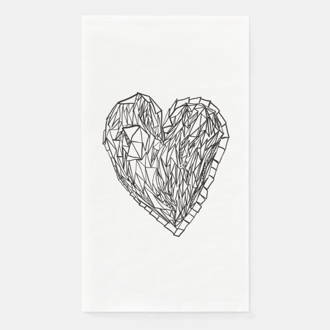 Serviettes en papier avec illustration de cœur d'a (Devant)