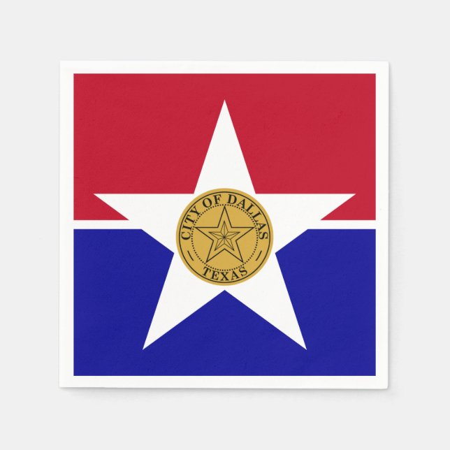 Serviettes en papier avec le drapeau de Dallas (Devant)