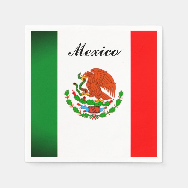 Serviettes en papier avec l'image du drapeau mexic (Devant)