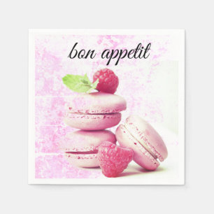 Serviettes en papier avec Macarons français