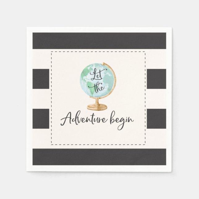 Serviettes En Papier Aventure commence Baby shower Party Napkin (Devant)