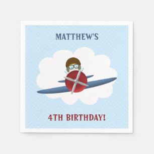 Serviettes En Papier Aviateur et son avion