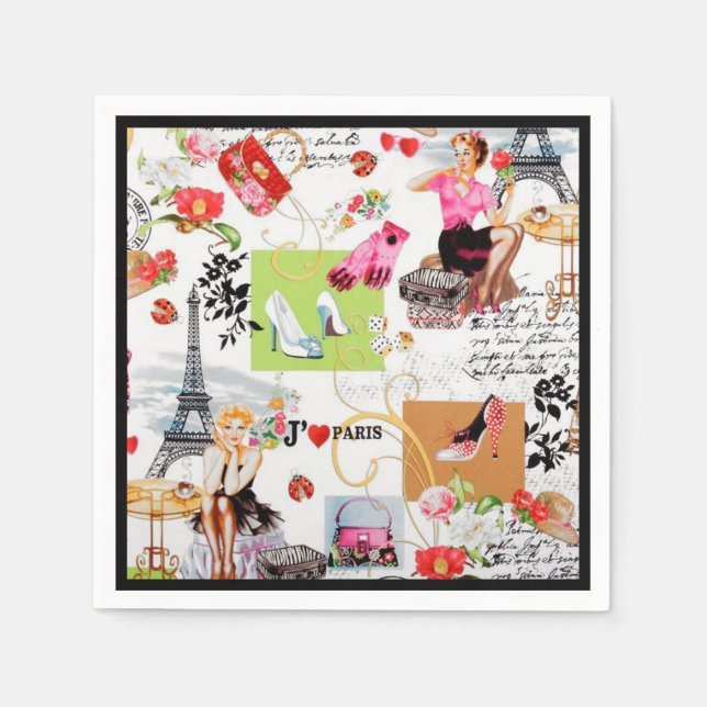 Serviettes En Papier Avril à Paris 2 (Devant)