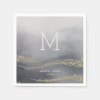 Awash Elegant Aquarelle Smoke Mariage Monogramme