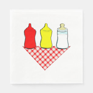 Serviettes En Papier Baby shower BBQ