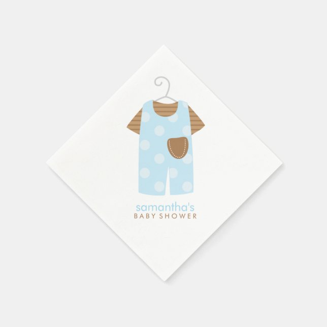 Serviettes En Papier Baby shower bleu bébé (Coin)