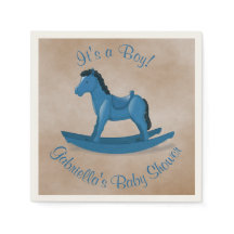 Baby shower Blue Rocking Horse
