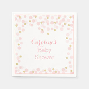 Serviettes En Papier Baby shower de points d'or rose Napkin