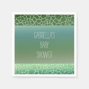 Serviettes En Papier Baby shower d'impression Green Ombre Giraffe