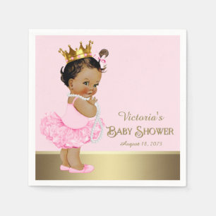 Serviettes En Papier Baby shower d'or rose
