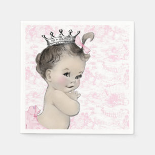 Serviettes En Papier Baby shower en toile rose