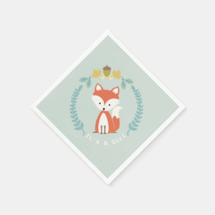 Serviettes En Papier Baby shower Fille Fox moderne serviettes