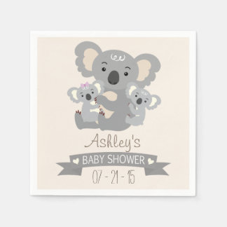 Serviettes En Papier Baby shower jumeaux Cute Koala